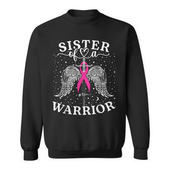 Sister Of A Warrior Breast Cancer Awareness Support Squad Men Women Sweatshirt Graphic Print Unisex - Thegiftio UK