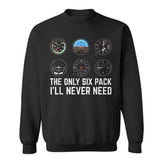 Six Pack Funny Airplanes Pilot Commercial Pilots Gifts Sweatshirt | Mazezy