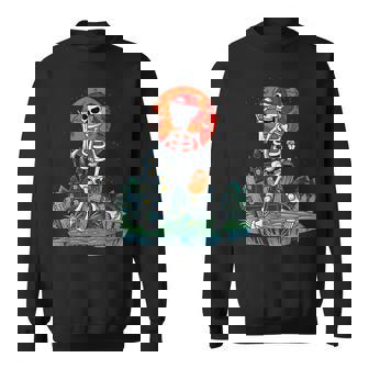 Skeleton Player Baseball Halloween Costume Catcher Pitcher Men Women Sweatshirt Graphic Print Unisex - Thegiftio UK