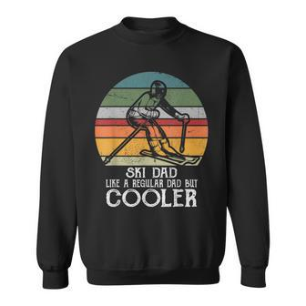 Ski Dad Like A Regular Dad But Cooler Vintage Skiing Skier Sweatshirt - Seseable