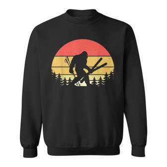 Skier Bigfoot Sasquatch Believers Skiing Lovers Ski Sweatshirt - Seseable