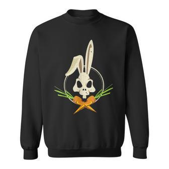 Skull Rabbit Crossbones Carrots Easter Day Emo Bunny Goth Sweatshirt - Thegiftio UK