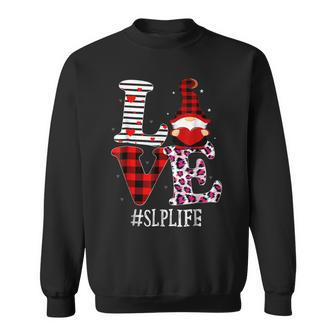Slp Love Women Leopard Red Plaid Appreciation Valentine Sweatshirt - Seseable