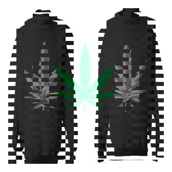 Small Marijuana Leaf Cannabis 420 Weed Sweatshirt | Mazezy