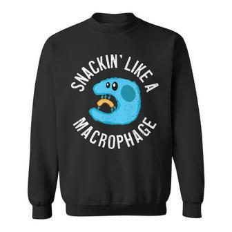 Snackin Like A Macrophage Funny Science Hungry Stem Immune Men Women Sweatshirt Graphic Print Unisex - Seseable