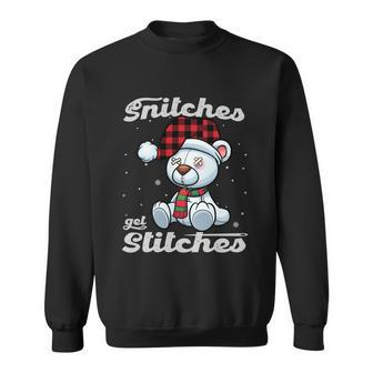 Snitches Get Stitches Elf Xmas Funny Snitches Get Stitches Sweatshirt - Monsterry