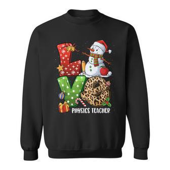 Snowman Family Christmas - Love Physics Teacher Snowman Men Women Sweatshirt Graphic Print Unisex - Thegiftio UK