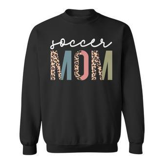Soccer Mom Cute Mom Life Soccer Game Day Cheer Mom Leopard Sweatshirt | Mazezy DE