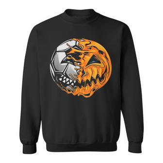 Soccer Player Halloween Pumpkin Skeleton Hallows Day V2 Men Women Sweatshirt Graphic Print Unisex - Thegiftio UK