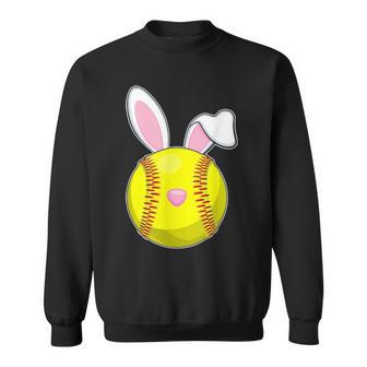 Softball Easter Bunny Rabbit Ears Sports Sweatshirt - Seseable