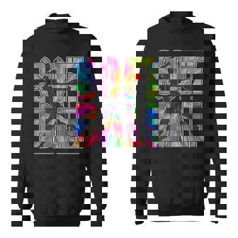 Softball Pitcher Tie Dye Multi Color Burst Sweatshirt | Mazezy