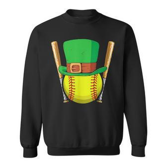 Softball Player Sport St Patricks Saint Pattys Day Sweatshirt - Thegiftio UK