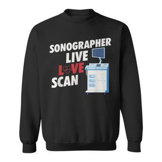 Sonographie Sweatshirt: Live Love Scan, Medizinische Ultraschall Technik - Seseable