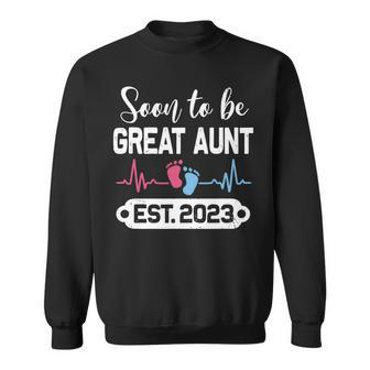 Soon To Be Great Aunt 2023 Mothers Day First Time Great Aunt Sweatshirt | Mazezy