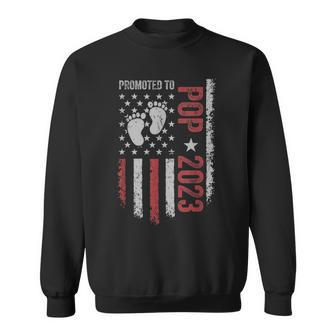 Soon To Be Pop New Dad Promoted To Daddy 2023 Sweatshirt - Seseable