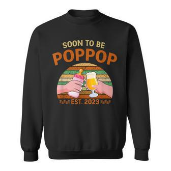 Soon To Be Poppop Est 2023 Fathers Day New Dad Vintage Sweatshirt - Thegiftio UK
