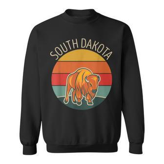 South Dakota Badlands Road Trip Buffalo Bison Vintage  Sweatshirt