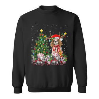 Spaniel Dog Lover Matching Santa Spaniel Christmas Tree Men Women Sweatshirt Graphic Print Unisex - Seseable