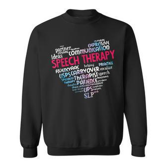 Speech Therapy Gift Speech Language Pathologist Word Cloud Sweatshirt | Mazezy