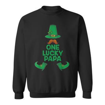 St Paddys Day One Lucky Papa Fathers Day Saint Patricks Sweatshirt - Thegiftio UK