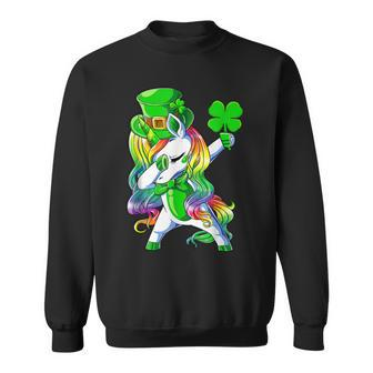 St Patricks Day 2023 Funny Dab Unicorn Leprechaun Lepricorn Sweatshirt - Seseable