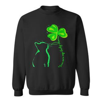 St Patricks Day Black Cat My Lucky Charm Sweatshirt - Seseable