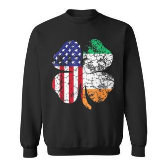 St Patricks Day Irish American Flag Shamrock V2 Sweatshirt - Seseable