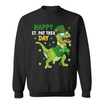 St Patricks Day Leprechaun Dinosaur Dino Happy St Pat Trex Sweatshirt - Thegiftio UK