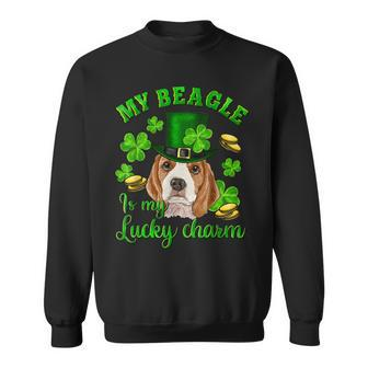 St Patricks Day My Beagle Is My Lucky Charm Shamrock Irish Sweatshirt - Seseable