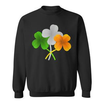 St Patricks Day Patriotic Heart Shamrock Irish American Flag Sweatshirt - Seseable