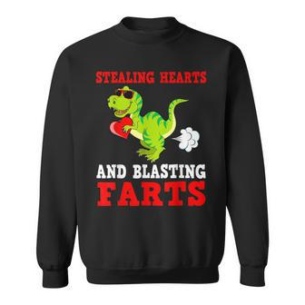 Stealing Hearts And Blasting Farts T Rex Cute Toddler Sweatshirt - Seseable