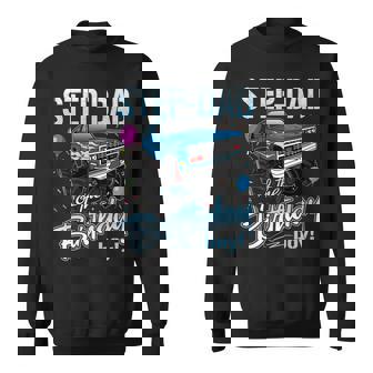 Step-Dad Of The Birthday Boy Monster Truck Birthday Sweatshirt - Thegiftio UK
