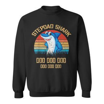 Stepdad Shark Fathers Day Gift Sweatshirt - Seseable