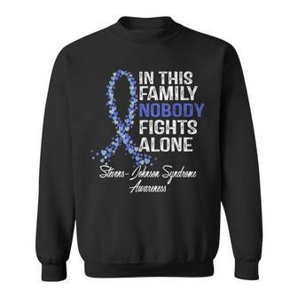 Stevens Johnson Syndrome Awareness Gift Nobody Fights Alone Sweatshirt - Seseable