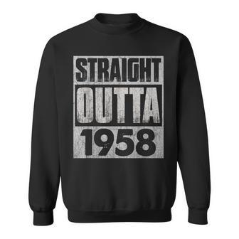 Straight Outta 1958 Funny 65Th Birthday Gift 65 Year Old Sweatshirt - Thegiftio UK