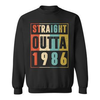 Straight Outta 1986 37 Years Old 37Th Birthday Retro Sweatshirt - Seseable