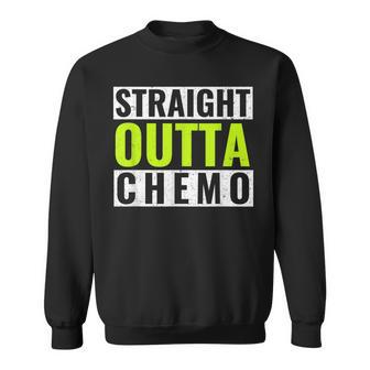 Straight Outta Chemo Lime Green Lymphoma Cancer Men Women Sweatshirt Graphic Print Unisex - Seseable