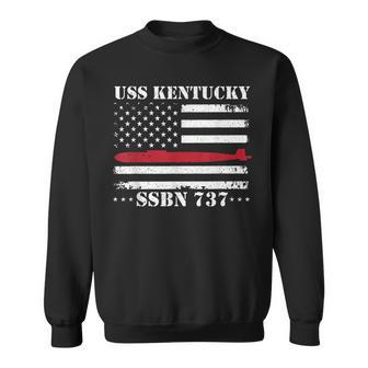 Submariner Uss Kentucky Ssbn737 Us Flag Veteran Submarine Sweatshirt - Seseable