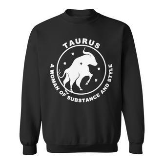 Substance Woman Taurus Zodiac Sign Sweatshirt | Mazezy