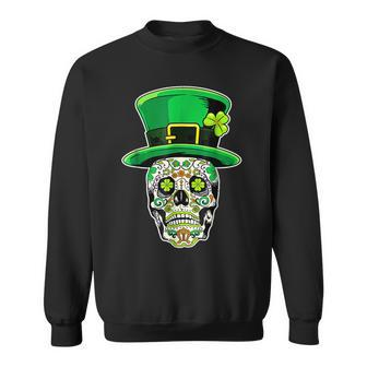 Sugar Skull Happy St Patricks Day Of Dead Sweatshirt - Seseable