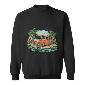 Summer Trip Vintage Old Wagon Car Sweatshirt - Monsterry