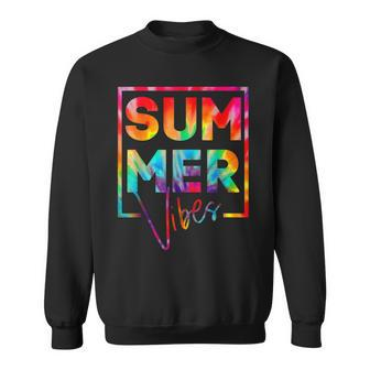 Summer Vibes Tie Dye Hello Summer Vacation Sweatshirt | Mazezy AU