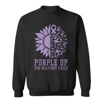 Sunflower Purple Up For Military Kids Military Child Month Sweatshirt | Mazezy UK