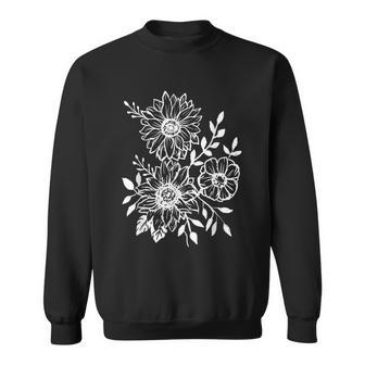 Sunflowers & Wildflowers Hippie Boho Hand Drawn Men Women Sweatshirt Graphic Print Unisex - Thegiftio UK