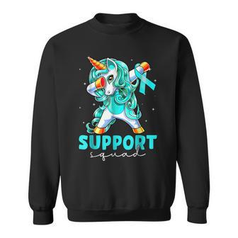 Support Squad Sexual Assault Awareness Teal Unicorn Sweatshirt | Mazezy CA