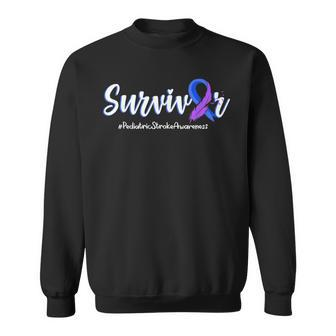 Survivor Feather Ribbon Pediatric Stroke Sweatshirt | Mazezy