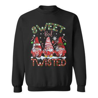 Sweet But Twisted Christmas Candy Cane Gnome Xmas Pajamas Men Women Sweatshirt Graphic Print Unisex - Seseable
