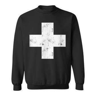 Swiss Vintage Cross Flag Switzerland Sweatshirt | Mazezy