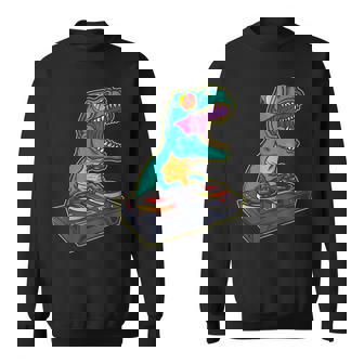 T Rex Dj Party Club Disk Jockey Gift Edm Dance Club Sweatshirt | Mazezy