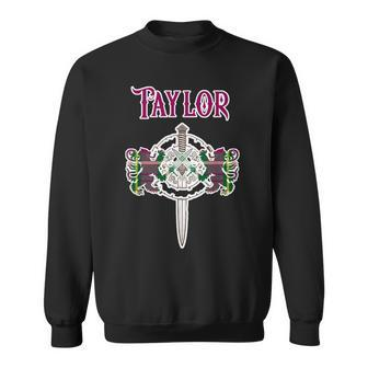 Taylor Scottish Clan Family Name Tartan Lion Sword Men Women Sweatshirt Graphic Print Unisex - Seseable